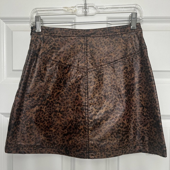 Free People Faux Leather Wrap Skirt - Picture 3 of 5